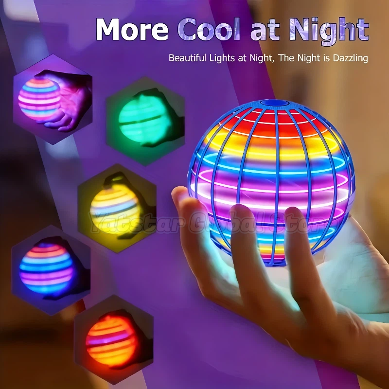 Fidget Spinner Bearing - LED Light Up Flying Orb Boomerang
