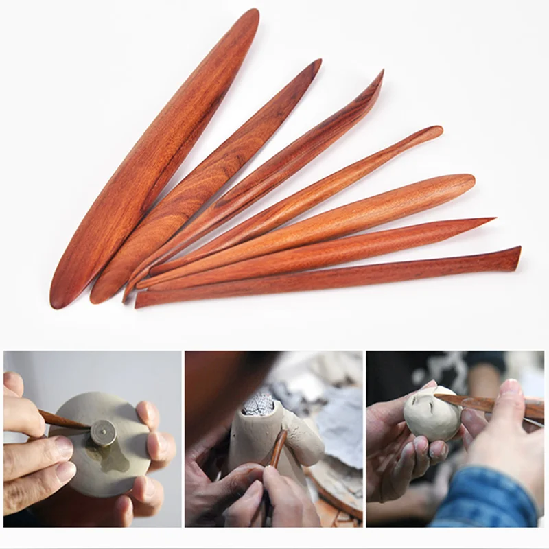 Pocket Knife Ceramic - 7-piece Pottery Tools Carving Crafts Wooden