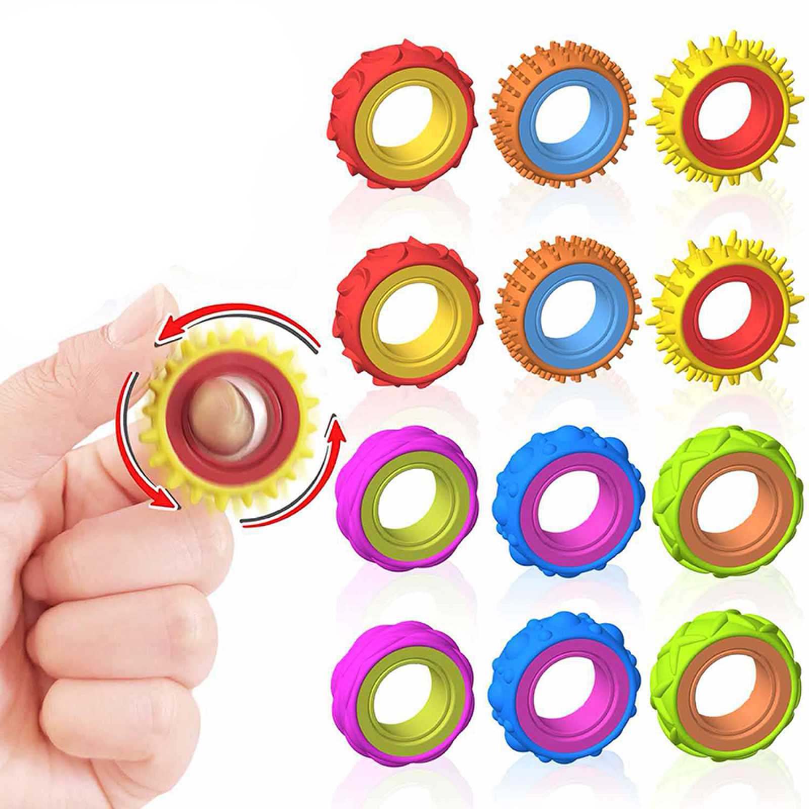 6PCS Rotating Fidget Ring for  - Fidget Spinner Bearing incelemesi ve fiyatı