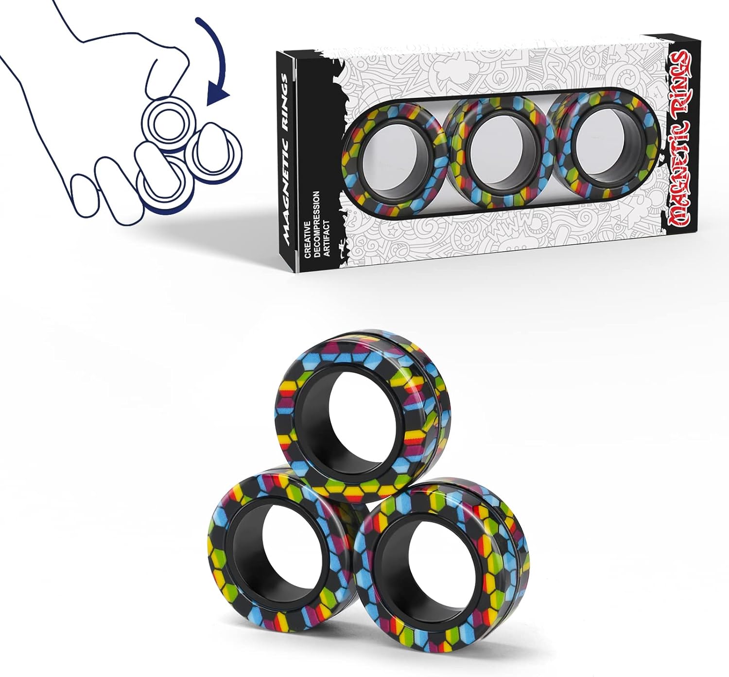 Magnetic Rings Fidget Toy Set  - Fidget Spinner Bearing incelemesi ve fiyatı