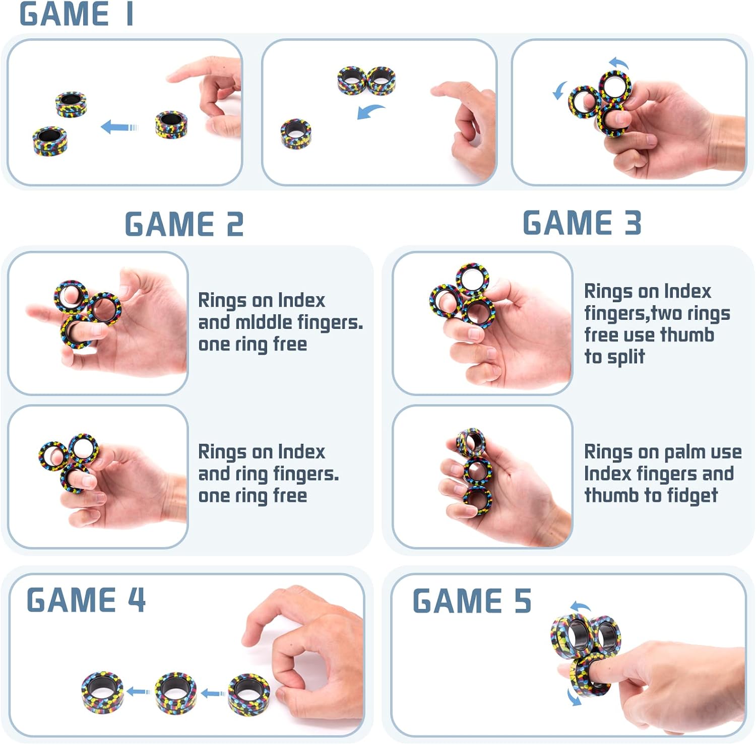 Magnetic Rings Fidget Toy Set  - Fidget Spinner Bearing incelemesi ve fiyatı