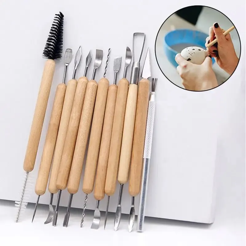11pcs/set Pottery Tools  Wood  - Pocket Knife Ceramic incelemesi ve fiyatı