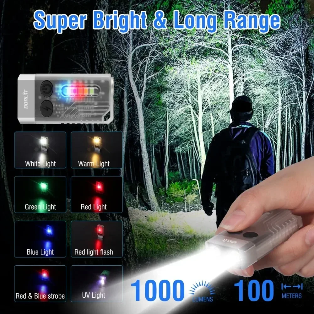 BORUiT V10 Keychain UV LED EDC - Keychain Flashlight incelemesi ve fiyatı