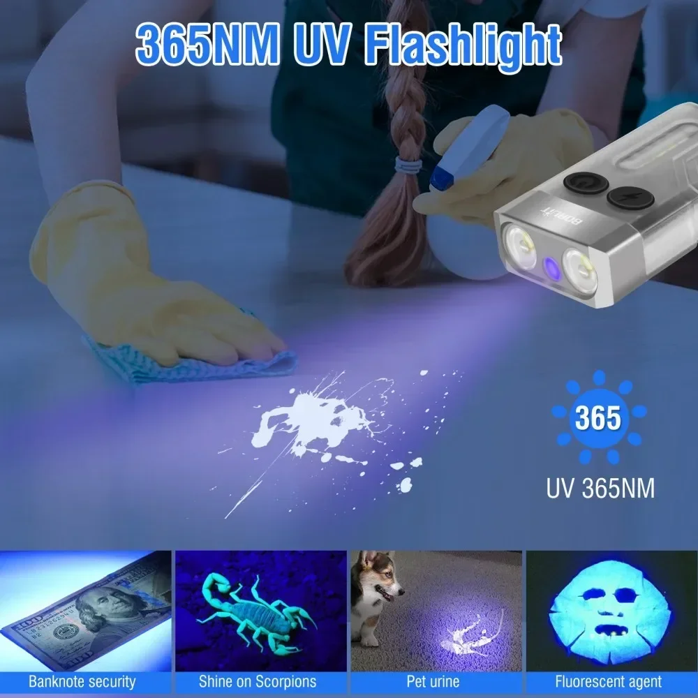 BORUiT V10 Keychain UV LED EDC - Keychain Flashlight incelemesi ve fiyatı